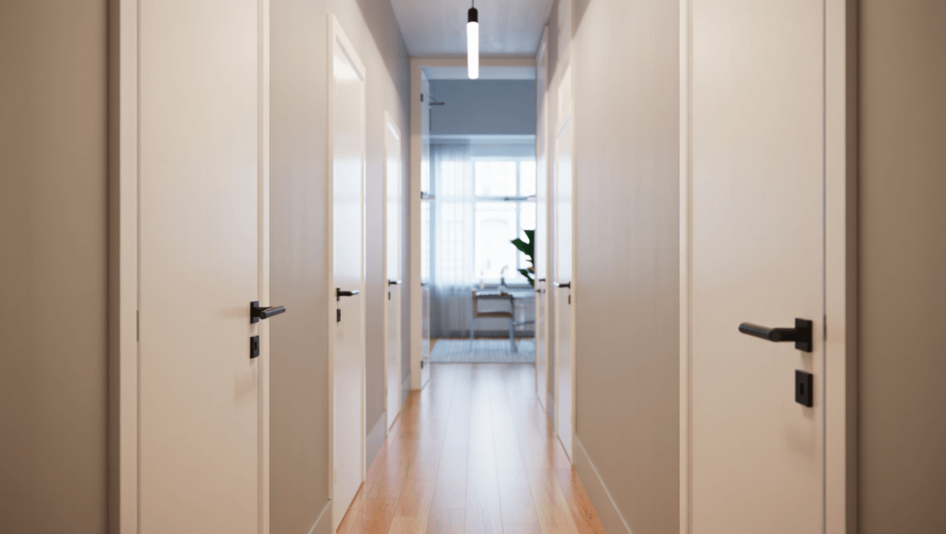 Comment décorer un couloir avec des portes alignées sans l’alourdir