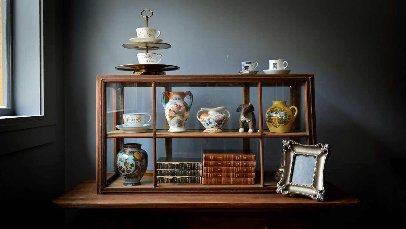Vitrine - exposer ses objets chinés avec style