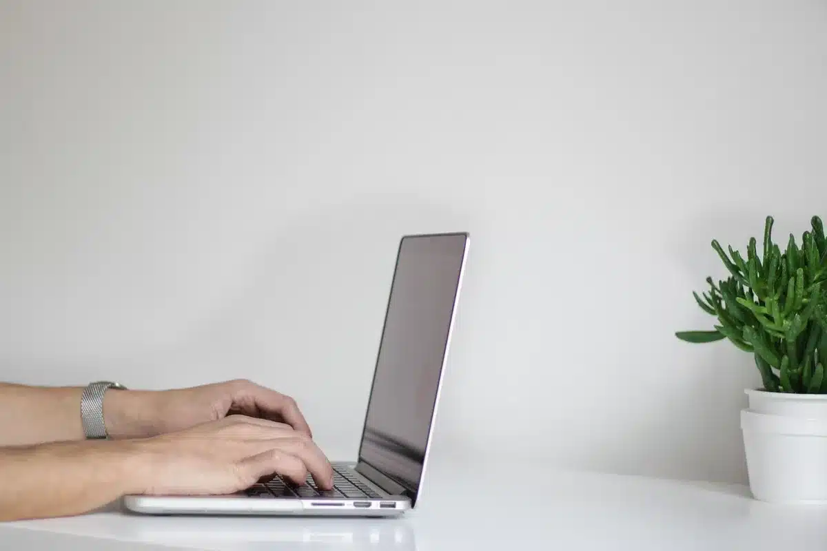 Écran d'ordinateur montrant un formulaire en ligne pour déclaration d'activité